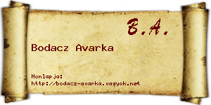 Bodacz Avarka névjegykártya
